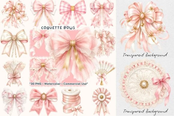 Download Whimsical Coquette Watercolor Pink Bow - Whimsical Collection