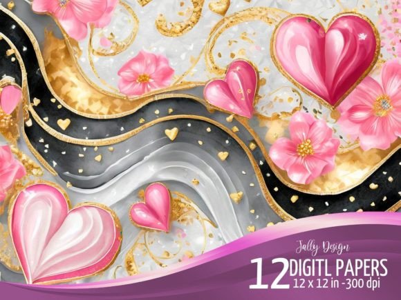 Download Luxurious Black &amp; Pink Alcohol Ink Heart - Alcohol Collection