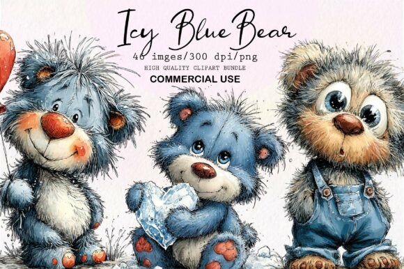 Download Whimsical Icy Blue Teddy Bear PNG - Whimsical Collection