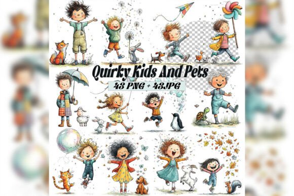 Download Whimsical Kids &amp; Pets Clipart Set - Whimsical Collection