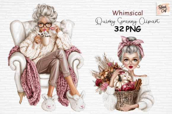 Download Whimsical Quirky Granny Clipart PNG - Whimsical Collection